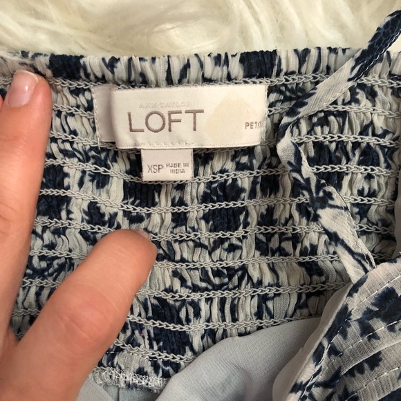 Loft Silky Babydoll Blue Floral Tank Top - Picture 6 of 7